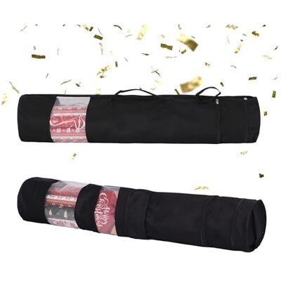 Relaxdays Organizador de Papel de Regalo, 2 Unidades, 2 Compartimentos, Asas, HxD: 85 x 17 cm, Bolsa para Regalo, Negra Relaxdays Organizador de Papel de Regalo, 2 Unidades, 2 Compartimentos, Asas, HxD: 85 x 17 cm, Bolsa para Regalo, Negra