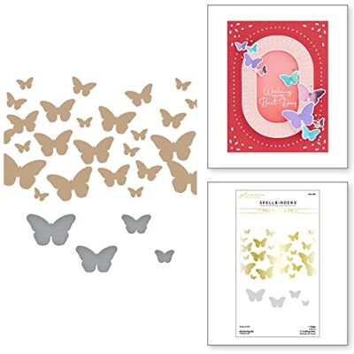 Spellbinders Fluttering by Glimmer Juego de platos y troqueles de aluminio caliente de la colección Elegant Ovals, metal, uno Spellbinders Fluttering by Glimmer Juego de platos y troqueles de aluminio caliente de la colección Elegant Ovals, metal, uno