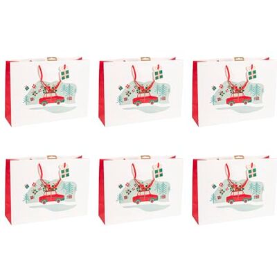 Eurowrap Clairefontaine – Juego de 6 bolsas de regalo Excellia, formato Shopping – 37,3 x 11,8 x 27,5 cm, 210 g, diseño de Hohoho sobre fondo rojo, Navidad, Merry Christmas – ideal para: juegos, Eurowrap Clairefontaine – Juego de 6 bolsas de regalo Excellia, formato Shopping – 37,3 x 11,8 x 27,5 cm, 210 g, diseño de Hohoho sobre fondo rojo, Navidad, Merry Christmas – ideal para: juegos,