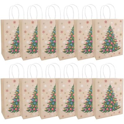 Idena Bolsa de regalo para el árbol de Navidad, 12 unidades, bolsas de regalo de 21 x 27 x 11 cm, bolsas de papel en beige Idena Bolsa de regalo para el árbol de Navidad, 12 unidades, bolsas de regalo de 21 x 27 x 11 cm, bolsas de papel en beige