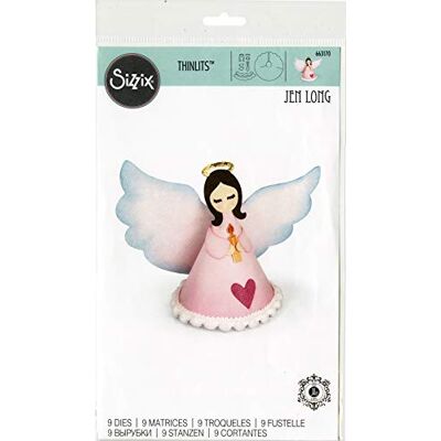 Sizzix Thinlits Jen Long Juego de moldes para troquelado (9 unidades), diseño de ángel, multicolor Sizzix Thinlits Jen Long Juego de moldes para troquelado (9 unidades), diseño de ángel, multicolor