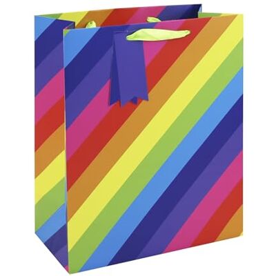 Eurowrap Rayures arc-en-ciel, sac large 26,5x14x33 cm Paq de 6 Eurowrap Rayures arc-en-ciel, sac large 26,5x14x33 cm Paq de 6