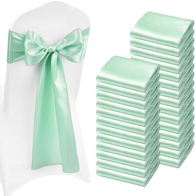 VEVOR Fajas de Satén para Silla 100 Piezas, Lazos para Sillas 275 x 17 cm, Bandas para Sillones de Material Suave, para Decoración de Bodas, Ceremonias, Fiesta de Nacimiento, Banquetes, Verde Claro VEVOR Fajas de Satén para Silla 100 Piezas, Lazos para Sillas 275 x 17 cm, Bandas para Sillones de Material Suave, para Decoración de Bodas, Ceremonias, Fiesta de Nacimiento, Banquetes, Verde Claro