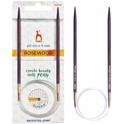 Pony Agujas de Tejer Circulares de Madera Rosewood 60 cm 4 mm 1 pieza Pony Agujas de Tejer Circulares de Madera Rosewood 60 cm 4 mm 1 pieza
