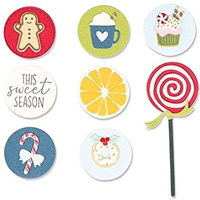 Sizzix Juego de Troqueles Framelits 11 Unidades con Sellos de Postre de Olivia Rose, , Multicolor, One Size Sizzix Juego de Troqueles Framelits 11 Unidades con Sellos de Postre de Olivia Rose, , Multicolor, One Size