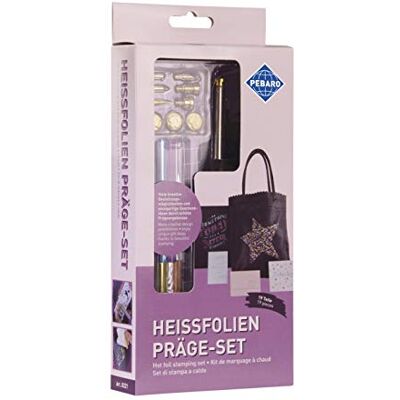 Pebaro Kit de Repujado 221 con 10 Accesorios y láminas de Colores para Crear Cuero, Madera, Papel y Tela. Pebaro Kit de Repujado 221 con 10 Accesorios y láminas de Colores para Crear Cuero, Madera, Papel y Tela.