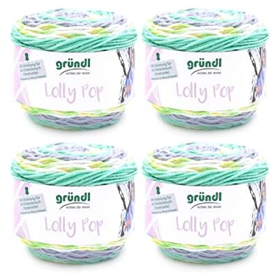 Gründl Lolly Pop hilo de ganchillo y punto (hilo universal similar a la lana y lavable 100% poliacrílico, 150 g / 240 m, tamaño de la aguja: 5-6, 4 x 150 g), zitrone-limette-zinn-weiß color Gründl Lolly Pop hilo de ganchillo y punto (hilo universal similar a la lana y lavable 100% poliacrílico, 150 g / 240 m, tamaño de la aguja: 5-6, 4 x 150 g), zitrone-limette-zinn-weiß color