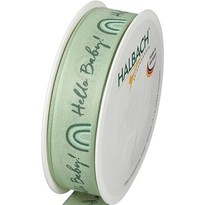 Halbach Seidenbänder Cinta de regalo para bebé, 25 mm x 16 m, cinta decorativa para baby shower, color verde menta/verde Halbach Seidenbänder Cinta de regalo para bebé, 25 mm x 16 m, cinta decorativa para baby shower, color verde menta/verde