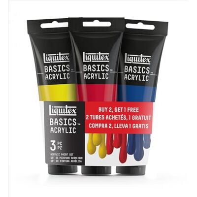 Liquitex Pintura acrílica, Surtidos, 3 Tubos de 118 mL, 3 Liquitex Pintura acrílica, Surtidos, 3 Tubos de 118 mL, 3