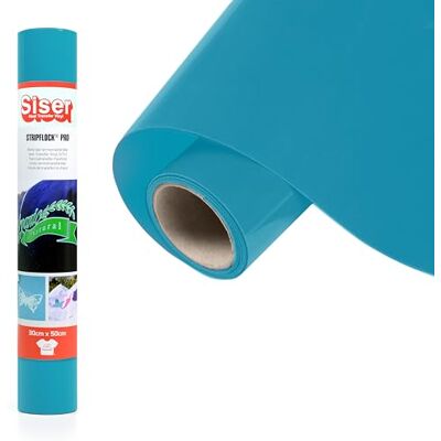 SISER ® Stripflock Pro Turquoise, 30 cm x 0,5 m, vinilo termotransferible termoadhesivo flocado para la personalización de tejidos, ropa y accesorios, aficiones creativas, fácil de cortar SISER ® Stripflock Pro Turquoise, 30 cm x 0,5 m, vinilo termotransferible termoadhesivo flocado para la personalización de tejidos, ropa y accesorios, aficiones creativas, fácil de cortar