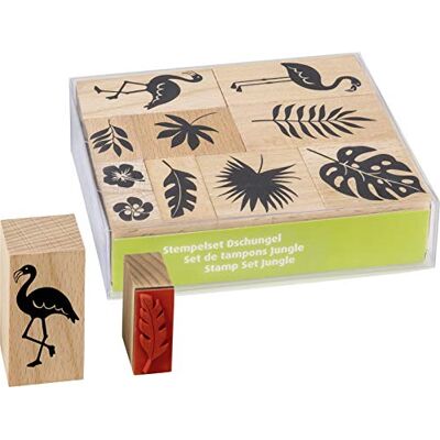 Heyda Modelo - Juego de sellos jungla - 10 sellos - Madera Heyda Modelo - Juego de sellos jungla - 10 sellos - Madera