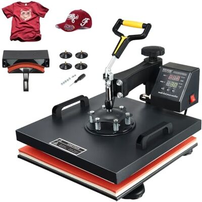 VEVOR Prensa de Calor 34-43 cm Máquina de Prensado en Calor Aluminio, Hierro y Plástico Negro y Rojo Máquina de Prensado en Caliente para Transferir Imagen en Camiseta, Sudaderas con Capucha VEVOR Prensa de Calor 34-43 cm Máquina de Prensado en Calor Aluminio, Hierro y Plástico Negro y Rojo Máquina de Prensado en Caliente para Transferir Imagen en Camiseta, Sudaderas con Capucha