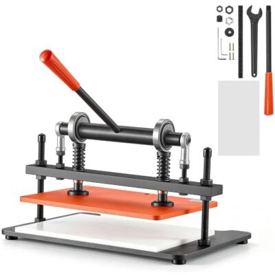 VEVOR Troqueladora Manual de Cuero 360 x 260 mm Máquina de Corte para Piel Cortadora para Papel, Tela, Plástico, Goma, Fuerza de Presión 1,5 T, Carrera de Presión Ajustable 12 mm, Doble Eje de Guía VEVOR Troqueladora Manual de Cuero 360 x 260 mm Máquina de Corte para Piel Cortadora para Papel, Tela, Plástico, Goma, Fuerza de Presión 1,5 T, Carrera de Presión Ajustable 12 mm, Doble Eje de Guía