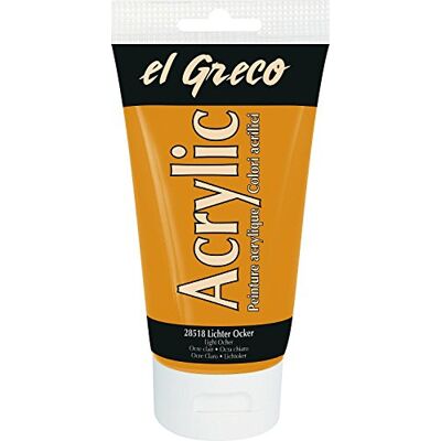KREUL 28518 El Greco Acrílico, tubo de 150 ml en ocre claro, pintura acrílica brillante de alta pigmentación en calidad de estudio, pintable como mantequilla, para pintura de empaste KREUL 28518 El Greco Acrílico, tubo de 150 ml en ocre claro, pintura acrílica brillante de alta pigmentación en calidad de estudio, pintable como mantequilla, para pintura de empaste