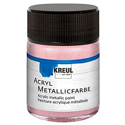 KREUL 77586 Pintura acrílica metalizada, bote de 50 ml en oro rosa metalizado, glamurosa pintura acrílica al agua con efecto metalizado, de cobertura cremosa, secado rápido y resistente al agua KREUL 77586 Pintura acrílica metalizada, bote de 50 ml en oro rosa metalizado, glamurosa pintura acrílica al agua con efecto metalizado, de cobertura cremosa, secado rápido y resistente al agua
