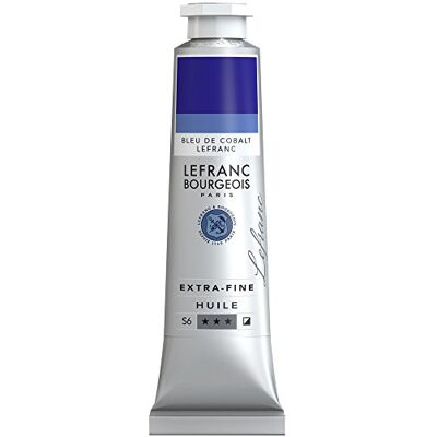 Lefranc Bourgeois Óleo Extra Fino 40ml Tubo de pintura, Azul de Cobalto Lefranc Lefranc Bourgeois Óleo Extra Fino 40ml Tubo de pintura, Azul de Cobalto Lefranc