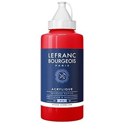 Lefranc Bourgeois Lefranc & Bourgeois Fine Pintura Acrilica, Rojo (Vermilion Red), 750 ml Lefranc Bourgeois Lefranc & Bourgeois Fine Pintura Acrilica, Rojo (Vermilion Red), 750 ml
