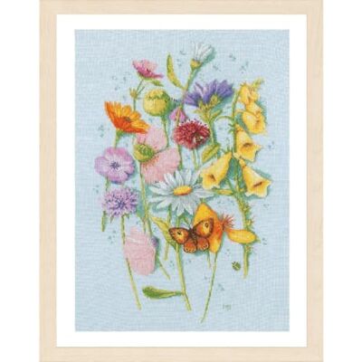 Lanarte Kit de punto de cruz para punto de cruz, diseño de flores de Marjolein Bastin Lanarte Kit de punto de cruz para punto de cruz, diseño de flores de Marjolein Bastin