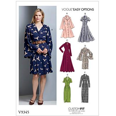 Vogue - 9345 E5 - Tallas A-F - 14-22 - Patrón de costura Vogue - 9345 E5 - Tallas A-F - 14-22 - Patrón de costura