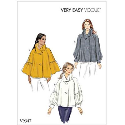 Vogue Patterns Vogue V9347, patrón de costura, plantilla, papel, blanco, XS-S-M Vogue Patterns Vogue V9347, patrón de costura, plantilla, papel, blanco, XS-S-M