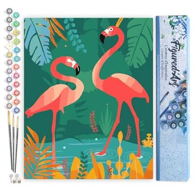 ART Pintar por Numeros Adultos Flamencos en el agua Manualidades pintura acrilica Kit Cuadro DIY completo 40x50cm sin bastidor ART Pintar por Numeros Adultos Flamencos en el agua Manualidades pintura acrilica Kit Cuadro DIY completo 40x50cm sin bastidor