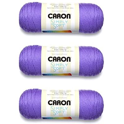 Caron Simply Soft Grape Brites Ovillo de hilo Paquete de 3 unidades de 170 g Acrílico 4 medianos (peinado) 315 yardas Tejido/ganchillo Caron Simply Soft Grape Brites Ovillo de hilo Paquete de 3 unidades de 170 g Acrílico 4 medianos (peinado) 315 yardas Tejido/ganchillo