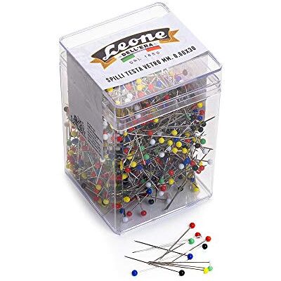 Dell Alfileres Cabeza Cristal, Hierro Vidrio, Colores Mezclados, 0,60 x 30 mm, 1000 Dell Alfileres Cabeza Cristal, Hierro Vidrio, Colores Mezclados, 0,60 x 30 mm, 1000