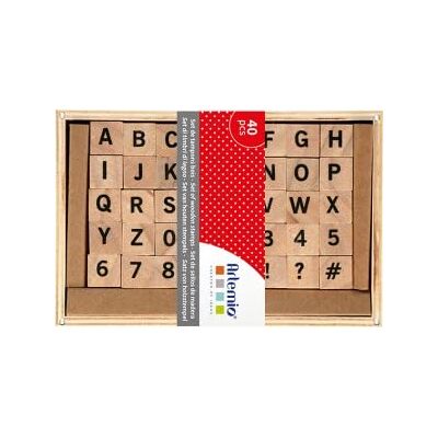 Artemio Juego de 40 sellos de letras de madera - 15x10x3,8cm Artemio Juego de 40 sellos de letras de madera - 15x10x3,8cm