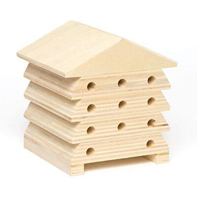 Baker Ross Casas de abejas de madera (caja de 2) para que los niños diseñen, decoren y exhiban Baker Ross Casas de abejas de madera (caja de 2) para que los niños diseñen, decoren y exhiban