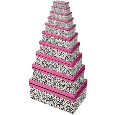 Eurowrap Un lot de 10 boites d'emballage rectangles Motifs : Léopard, animaux Dimensions : à offrir pour des cadeaux toutes l'année, anniversaire, saint valentin, fêtes, Noël Eurowrap Un lot de 10 boites d'emballage rectangles Motifs : Léopard, animaux Dimensions : à offrir pour des cadeaux toutes l'année, anniversaire, saint valentin, fêtes, Noël