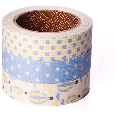Dailylike Set 3 cintas adhesivas algodón voyage 15mm.x3m. Dailylike Set 3 cintas adhesivas algodón voyage 15mm.x3m.