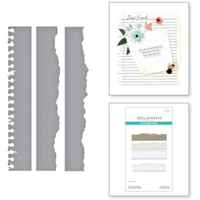 Spellbinders Troqueles grabados con bordes de papel rasgados de la colección Take Note Spellbinders Troqueles grabados con bordes de papel rasgados de la colección Take Note