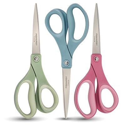 Fiskars SoftGrip Tijeras de Titanio – Rendimiento Contorneado Multiusos – Titanio de 8 Pulgadas – Tijeras de Papel Rectas para Oficina y Artes y Manualidades – 3 Unidades Fiskars SoftGrip Tijeras de Titanio – Rendimiento Contorneado Multiusos – Titanio de 8 Pulgadas – Tijeras de Papel Rectas para Oficina y Artes y Manualidades – 3 Unidades
