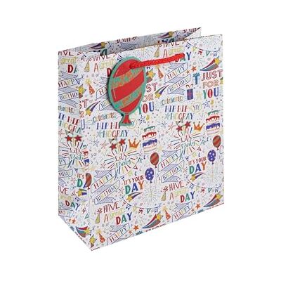 Eurowrap Anniversaire, sac moyen 21,5x10,2x25,3 cm Paq de 6 Eurowrap Anniversaire, sac moyen 21,5x10,2x25,3 cm Paq de 6