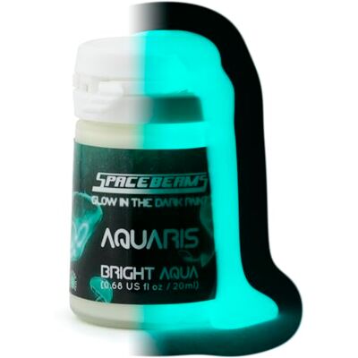 SpaceBeams Pintura Aquaris que Brilla en la Oscuridad (20 ml) Brillo aguamarina (azul claro/turquesa) brillante, No es Tóxico, Composición a Base de Agua SpaceBeams Pintura Aquaris que Brilla en la Oscuridad (20 ml) Brillo aguamarina (azul claro/turquesa) brillante, No es Tóxico, Composición a Base de Agua