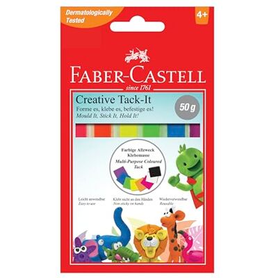 Faber-Castell Pegamento Tack-It de colores, 5 x 50 g Almohadillas adhesivas reutilizables para colgar pósteres, fijar objetos y hacer manualidades Faber-Castell Pegamento Tack-It de colores, 5 x 50 g Almohadillas adhesivas reutilizables para colgar pósteres, fijar objetos y hacer manualidades