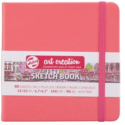 ART Sketchbook Rojo Coral 12 x 12 cm 140 g 80 hojas Papel de dibujo sin ácido ART Sketchbook Rojo Coral 12 x 12 cm 140 g 80 hojas Papel de dibujo sin ácido