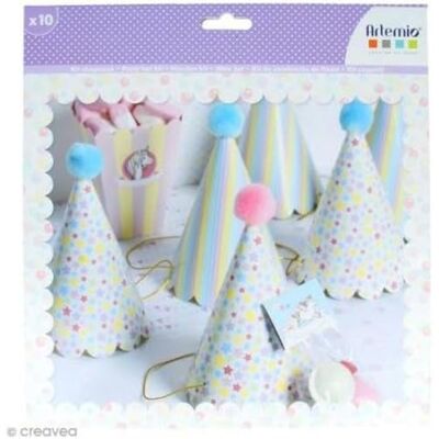 Artemio Kit sombreros de fiesta de Fabriquer – Rainbow unicornio – 10 pcs Artemio Kit sombreros de fiesta de Fabriquer – Rainbow unicornio – 10 pcs