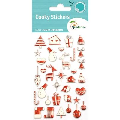 Maildor Bolsa de gomas 3D Cooky 1 tabla de 7,5 x 12 cm, Navidad escandinava roja (34 pegatinas) Paquete de 10 Maildor Bolsa de gomas 3D Cooky 1 tabla de 7,5 x 12 cm, Navidad escandinava roja (34 pegatinas) Paquete de 10