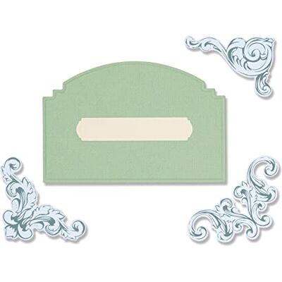 Sizzix Juego de Troqueles Framelits, Paquete de 5 con 3 Sellos, Esquinas Vintage de Olivia Rose Capítulo 3 2022, Papel Metal, Multicolor, One Size Sizzix Juego de Troqueles Framelits, Paquete de 5 con 3 Sellos, Esquinas Vintage de Olivia Rose Capítulo 3 2022, Papel Metal, Multicolor, One Size