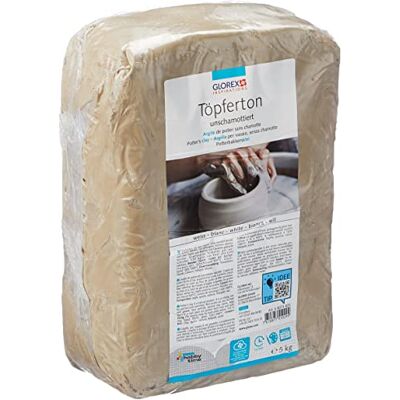 GLOREX Arcilla sin refractar, 5 kg en color blanco, flexible y fácil de procesar, sin partes de refracto, endurecida al aire y inflamable, adecuado para repostería GLOREX Arcilla sin refractar, 5 kg en color blanco, flexible y fácil de procesar, sin partes de refracto, endurecida al aire y inflamable, adecuado para repostería