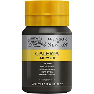 Winsor & Newton Galería Pintura Acrílica , 250 ml, Negro (Lamp Black) Winsor & Newton Galería Pintura Acrílica , 250 ml, Negro (Lamp Black)