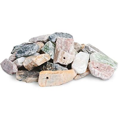 Honsell – Amuleto de esteatita en blanco, 30 colgantes en juego, con agujero de 3 mm, varios tamaños (aproximadamente 3 – 4 cm) en tonos grises, marrones y verdes Honsell – Amuleto de esteatita en blanco, 30 colgantes en juego, con agujero de 3 mm, varios tamaños (aproximadamente 3 – 4 cm) en tonos grises, marrones y verdes