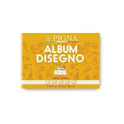 Pigna , Álbum Disegna Kids, 32 Hojas, 17x24 cm, Encuadernación con puntadas metálicas, 110 g/m², interior cuadriculado 5mm, 15 Pigna , Álbum Disegna Kids, 32 Hojas, 17x24 cm, Encuadernación con puntadas metálicas, 110 g/m², interior cuadriculado 5mm, 15