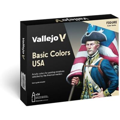 Vallejo Model Color Set de Pintura Acrílica Colores Básicos USA. Kit de 16 Colores de Acabado Mate en Botellas de 18 Ml con Cuentagotas y Una Carta de Colores para Modelismo, Maquetas y Dioramas Vallejo Model Color Set de Pintura Acrílica Colores Básicos USA. Kit de 16 Colores de Acabado Mate en Botellas de 18 Ml con Cuentagotas y Una Carta de Colores para Modelismo, Maquetas y Dioramas