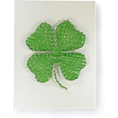 Pracht Creatives Hobby Cuadro de Hilo Hoja de trébol Aprox. 15 x 20 cm, Cuadro pequeño de String Art, Juego Completo con Hilo, Clavos de Metal, Herramienta, Plantilla y Placa de Madera Pracht Creatives Hobby Cuadro de Hilo Hoja de trébol Aprox. 15 x 20 cm, Cuadro pequeño de String Art, Juego Completo con Hilo, Clavos de Metal, Herramienta, Plantilla y Placa de Madera