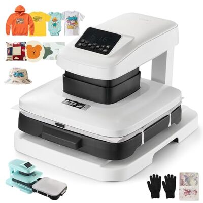 VEVOR Prensa Térmica Automática para Camisetas, Prensa de Transferencia Térmica con Placa Calefactora de 38 x 38 cm, Liberación Automática, Presión Ajustable y Pantalla Digital, Sublimación, Blanco VEVOR Prensa Térmica Automática para Camisetas, Prensa de Transferencia Térmica con Placa Calefactora de 38 x 38 cm, Liberación Automática, Presión Ajustable y Pantalla Digital, Sublimación, Blanco