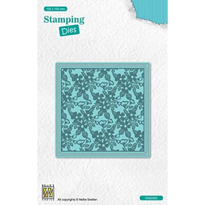 Nellie's Choice Troquel con Embossing-Flores Stamping Die-10,2 x 10,2 cm Cuadrado-para Tarjetas, Navidad, Scrapbooking, Manualidades, DIY, Azul, 102x102mm Nellie's Choice Troquel con Embossing-Flores Stamping Die-10,2 x 10,2 cm Cuadrado-para Tarjetas, Navidad, Scrapbooking, Manualidades, DIY, Azul, 102x102mm