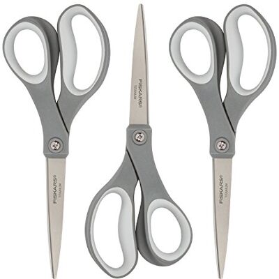 Fiskars Tijeras de Titanio de 8 Pulgadas, Color 3 Unidades, Gris, 3 Unidades Fiskars Tijeras de Titanio de 8 Pulgadas, Color 3 Unidades, Gris, 3 Unidades