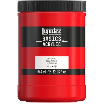 Liquitex Basic Acrylic Tubo de Pintura Acrílica, 946 ML, Rojo (Rojo Primario Nuevo) Liquitex Basic Acrylic Tubo de Pintura Acrílica, 946 ML, Rojo (Rojo Primario Nuevo)
